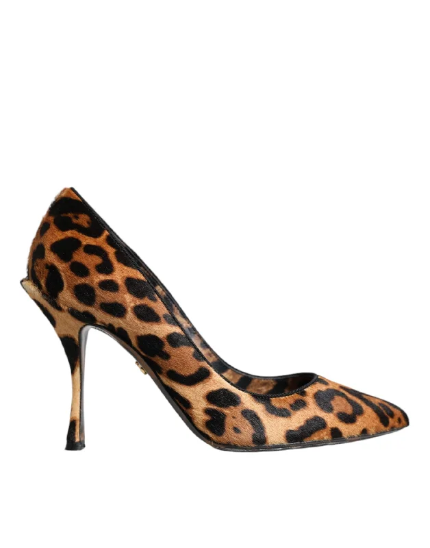 Dolce & Gabbana  Leopard Calf Hair Heels Pumps Women's Shoes