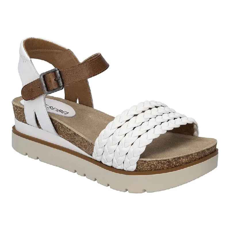 Josef Seibel Clea 16 Ladies White Multi Leather Buckle Sandals