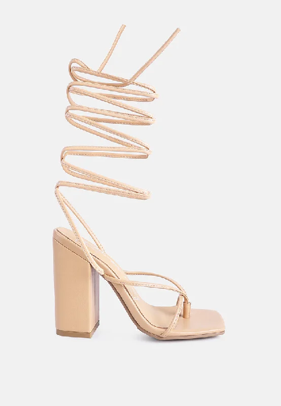 pole dance lace up block heeled sandals