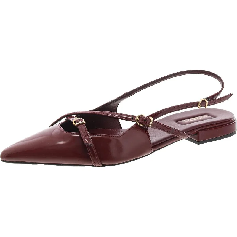 Tiffany Womens Patent Strappy Ballet Flats