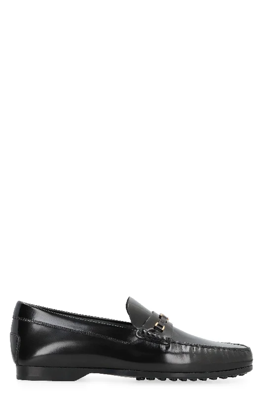 TOD'S Classic Patent Leather Loafers with Horsebit Detail