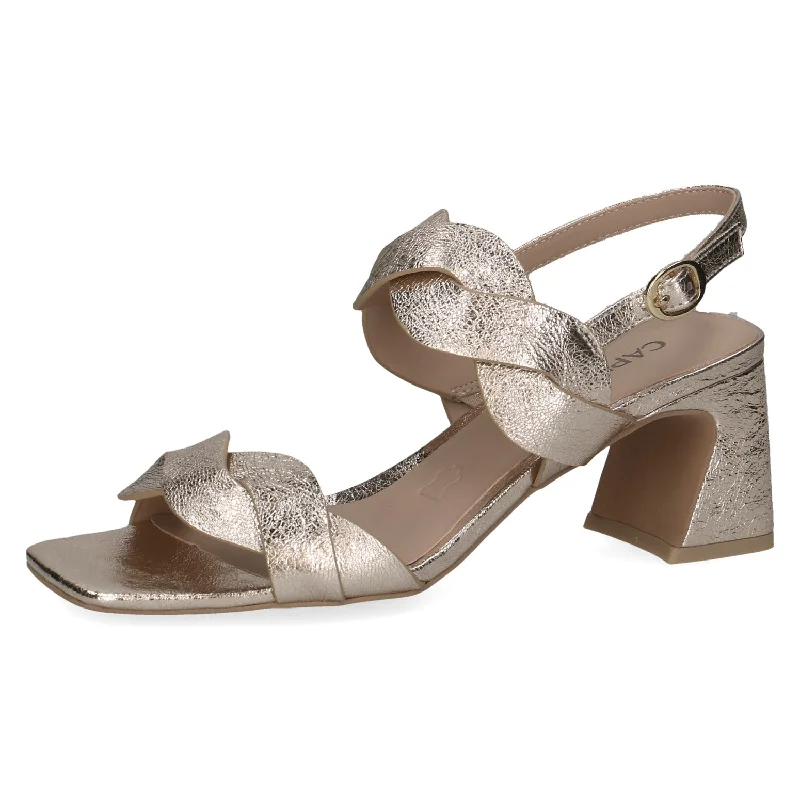 Caprice 9-28317-42 978 Ladies Light Gold Leather Buckle Sandals