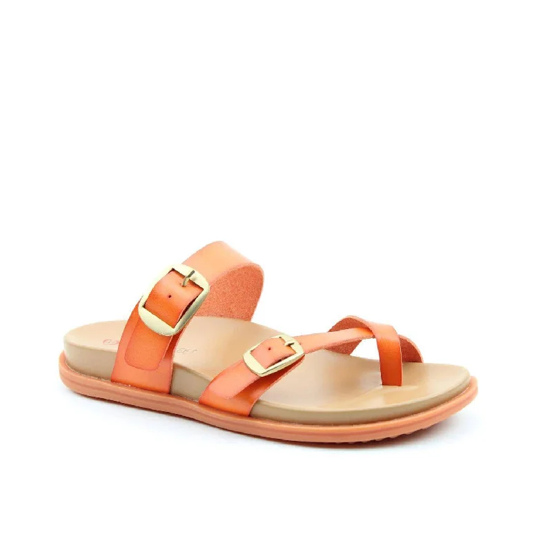 Heavenly Feet Malibu Ladies Orange Vegan Slip On Sandals