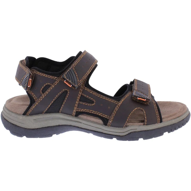 Free Spirit 41173 Sheridon Mens Brown Leather Arch Support Touch Fastening Sandals