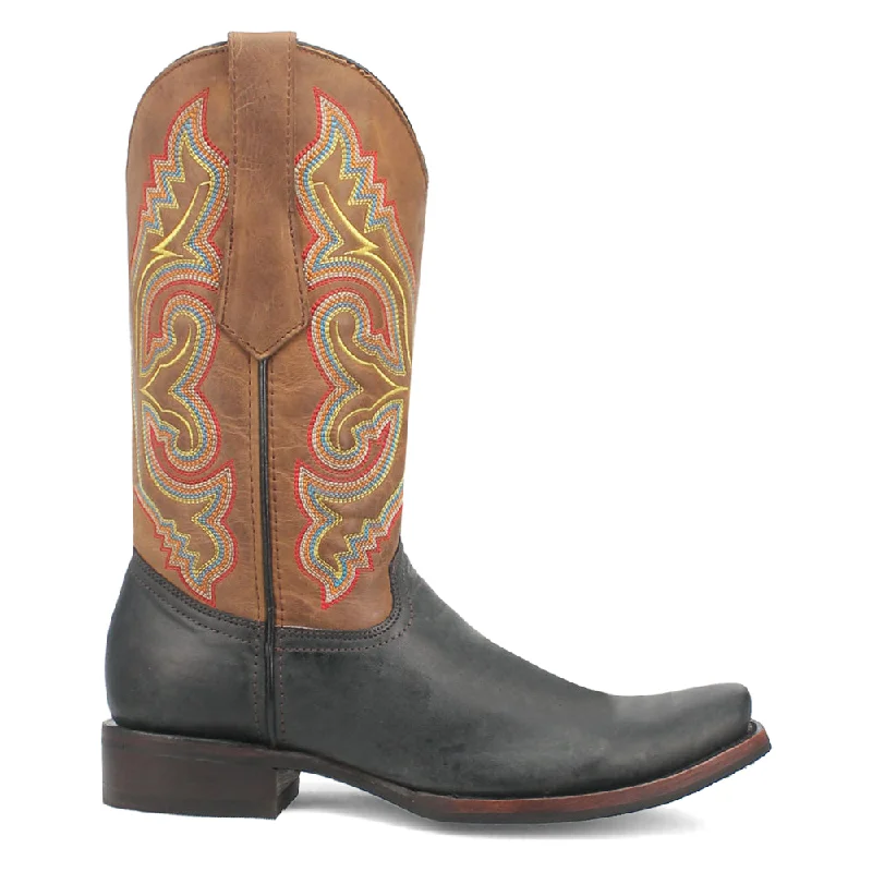 True Grit Embroidered Square Toe Cowboy Boots