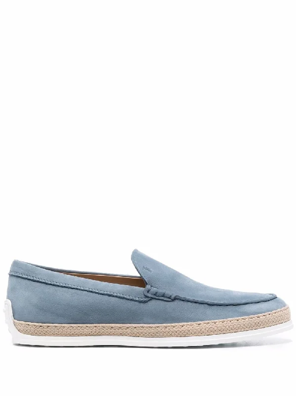 TOD'S Calfskin Loafers with Rubber and Rope Sole