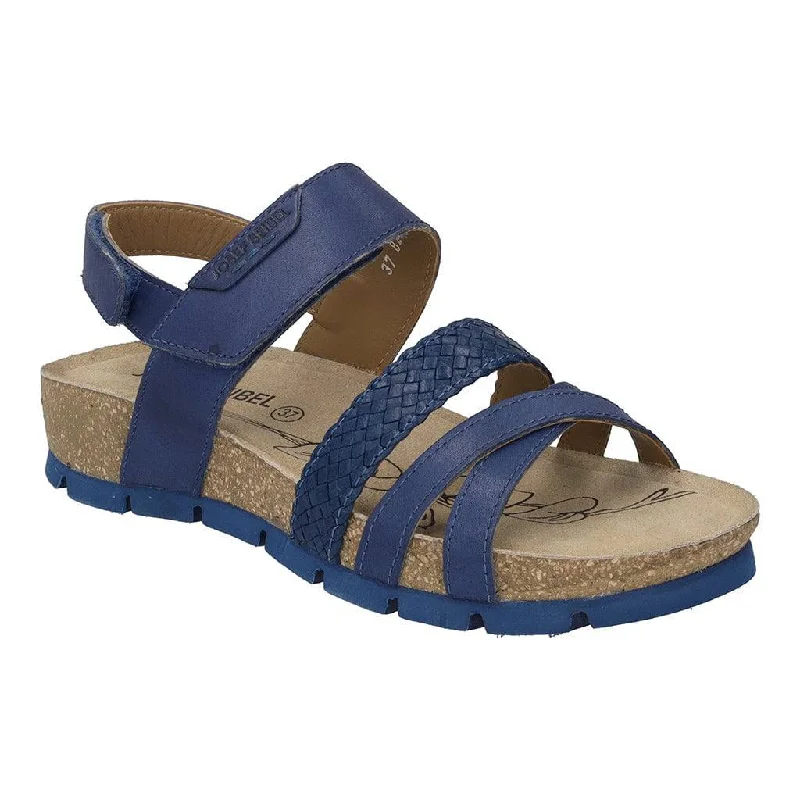 Josef Seibel Lucie 03 Ladies Blue Leather Touch Fastening Sandals