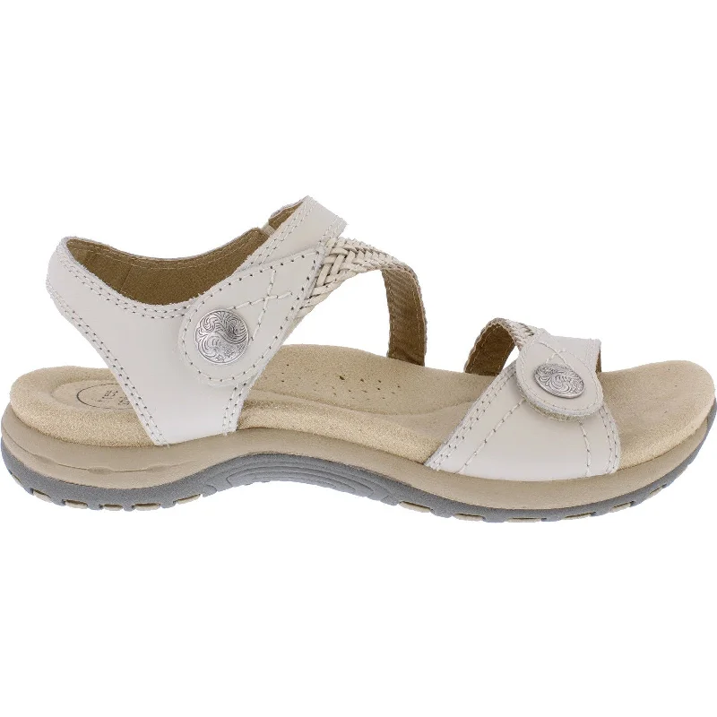 Free Spirit 40560 Malibu Ladies Sand White Leather Arch Support Touch Fastening Sandals