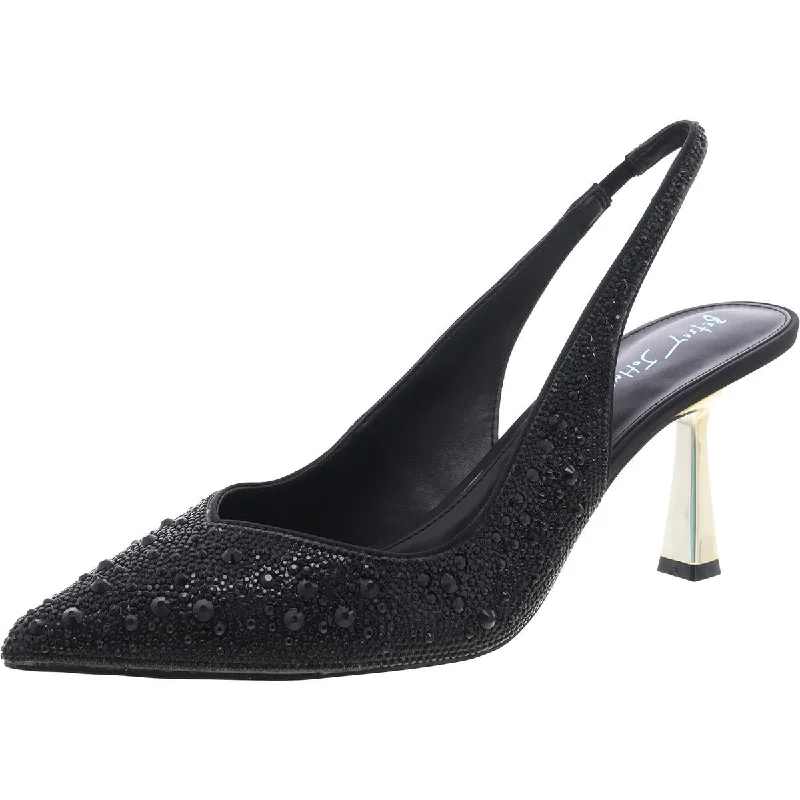 Mya Womens Rhinestone Pointed Toe Pumps