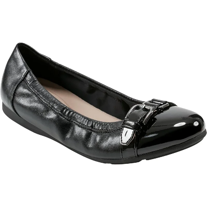 Kenna 3 Womens Faux Leather Flat Ballet Flats