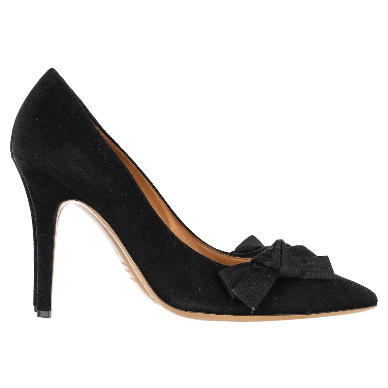 Isabel Marant Poppy Bow Detail Pumps in Black Suede