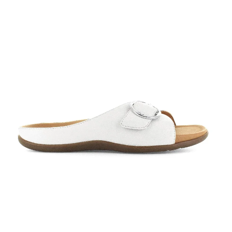 Strive Gavi II Ladies White Leather Arch Support Slip On Sandals