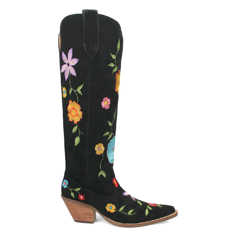 Flower Power Embroidered Floral Snip Toe Cowboy Boots