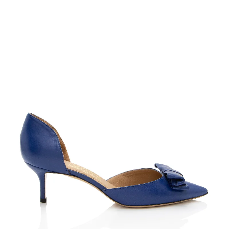 Salvatore Ferragamo Leather Rietta Bow D'Orsay Pumps