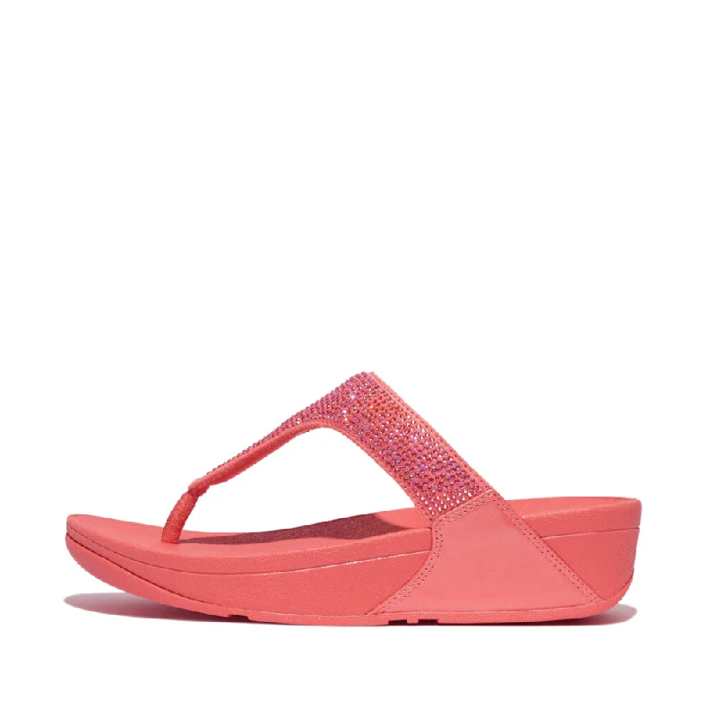 FitFlop EC5-B09 Lulu Crystal Ladies Rosy Coral Toe Post Sandals