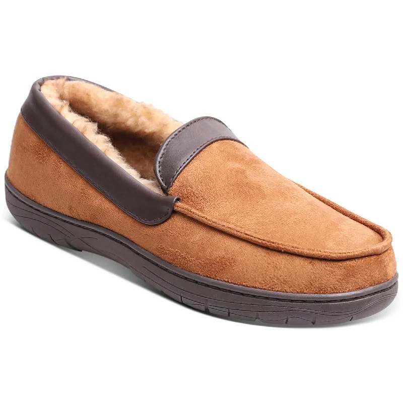 Haggar Mens Faux Suede Slip On Loafer Slippers