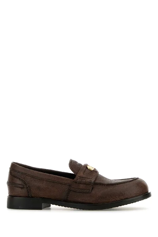 MIU MIU Elegant Leather Loafers for Women