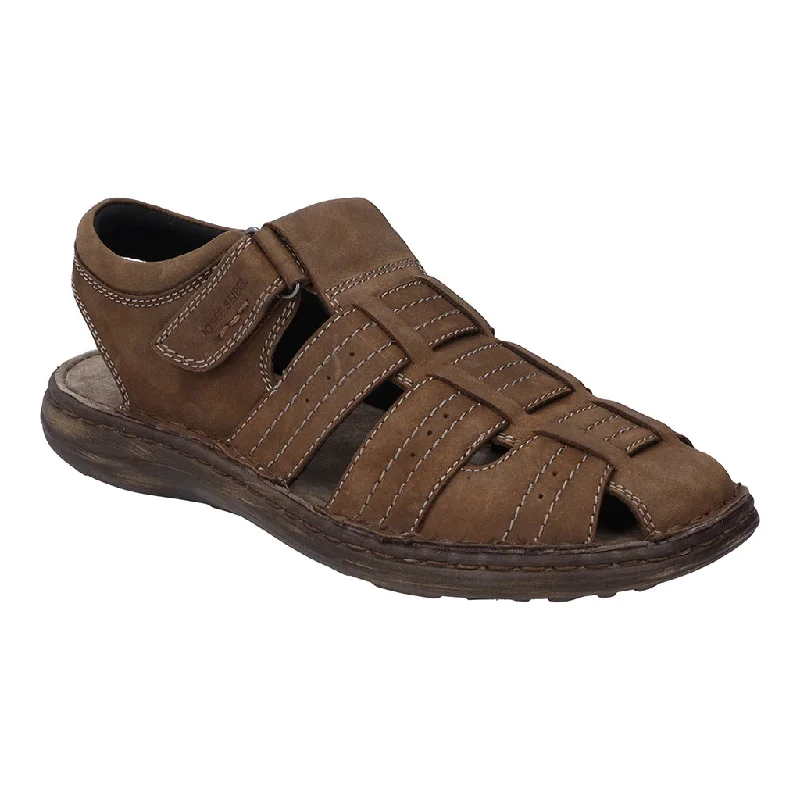 Josef Seibel Vincent 06 Mens Brown Leather Touch Fastening Sandals