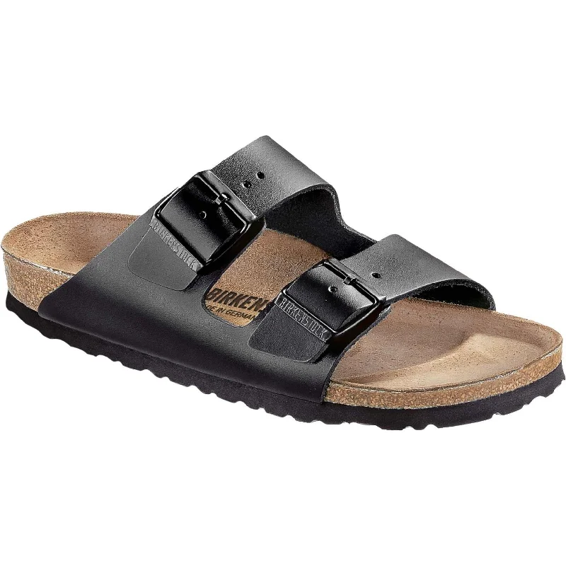 Birkenstock Arizona 51191 Unisex Black Leather Arch Support Slip On Sandals