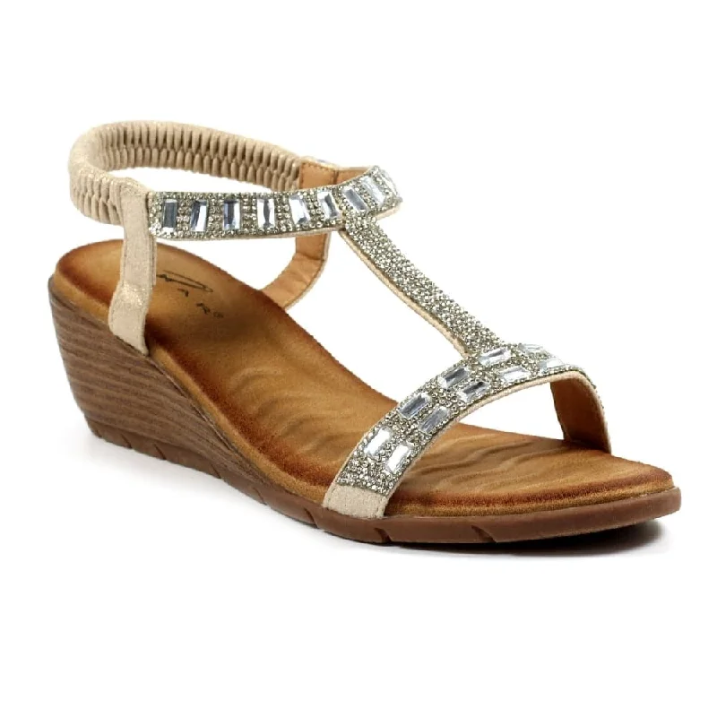 Lunar JLH492 Macie Ladies Silver Pull On Sandals