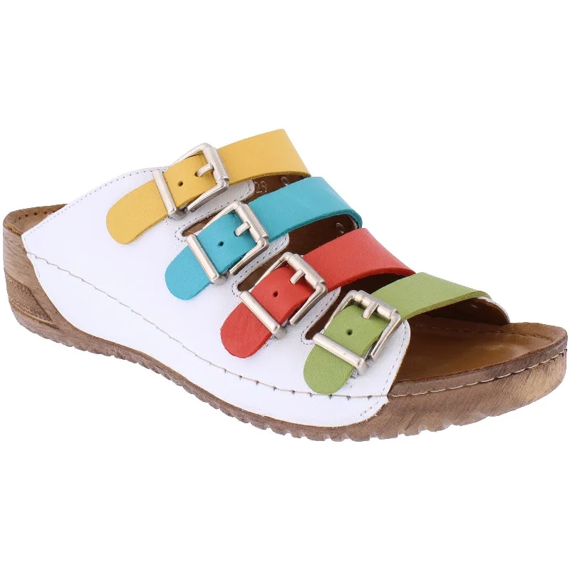 Adesso A7181 Zuri Ladies Rainbow Leather Buckle Sandals