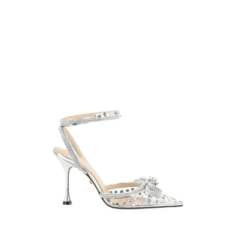 MACH & MACH Double Bow Pumps with Women's rhinestones