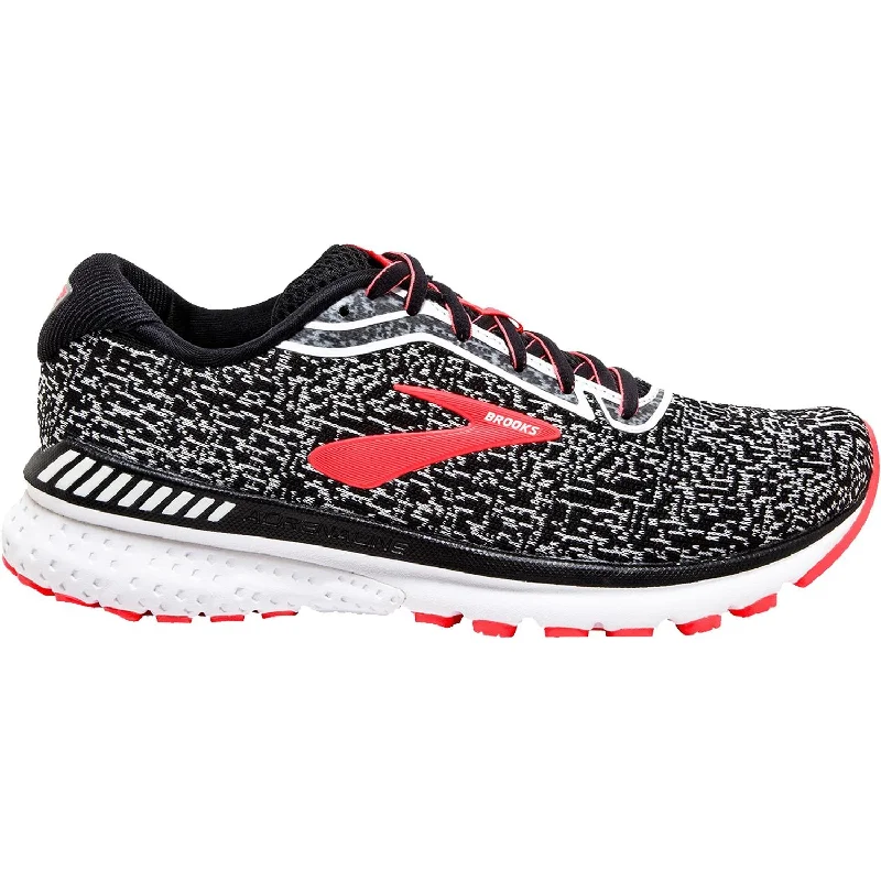 Women's Brooks Adrenaline GTS 20 Black/White/Fiery Coral Mesh