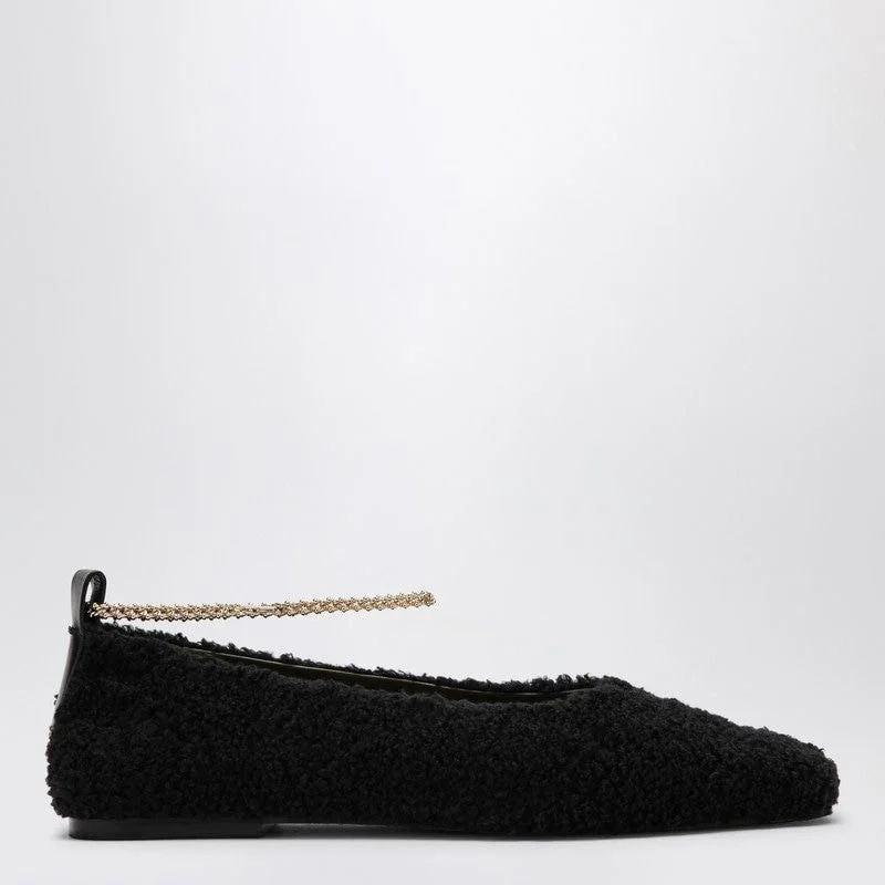 MARIA LUCA Chic Ballerina Flats with Chain Ankle Strap