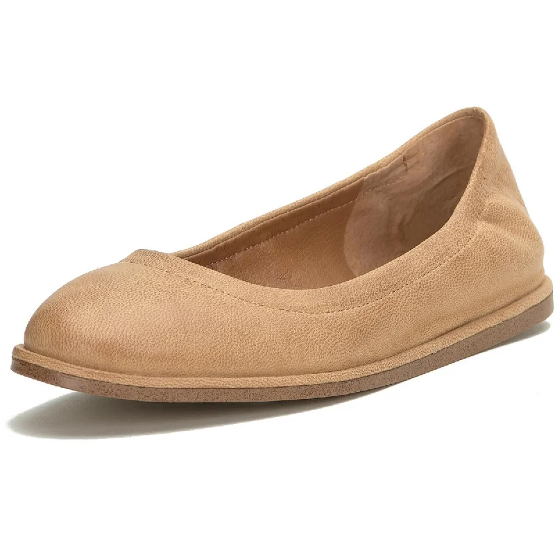 Wimmie Womens Leather Slip-On Ballet Flats