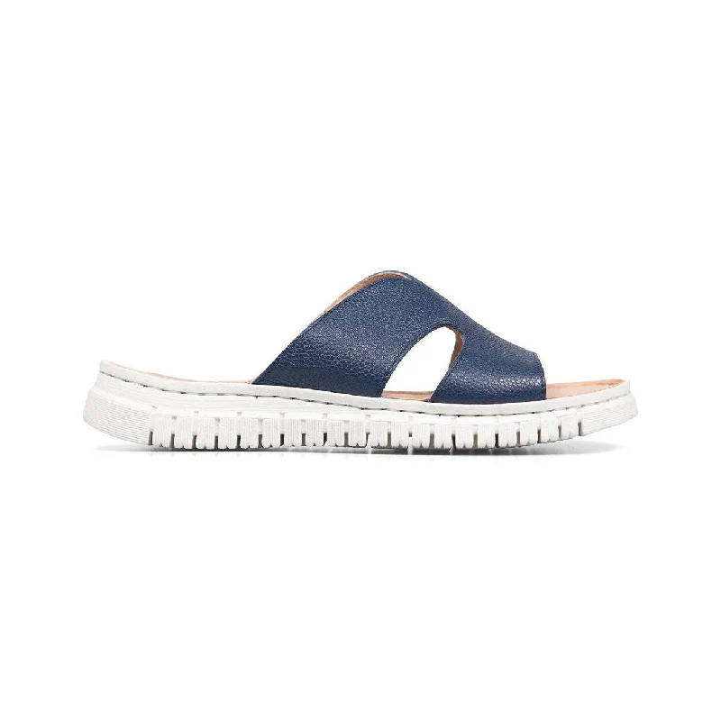 Van Dal Luna 3381 4001 Ladies Navy Leather Slip On Sandals