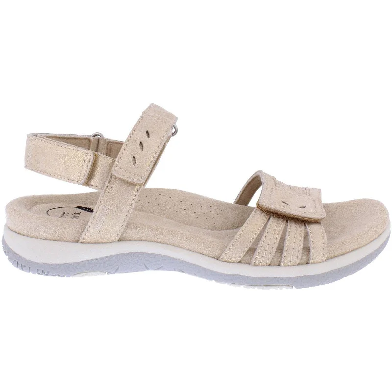 Free Spirit 41146 Maddy Ladies Champagne Leather Arch Support Touch Fastening Sandals