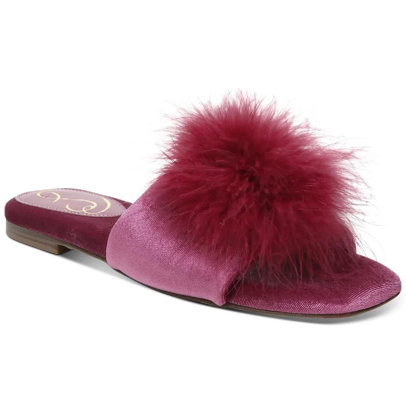 Sam Edelman Womens Francie Faux Shearling Slip On Slide Slippers