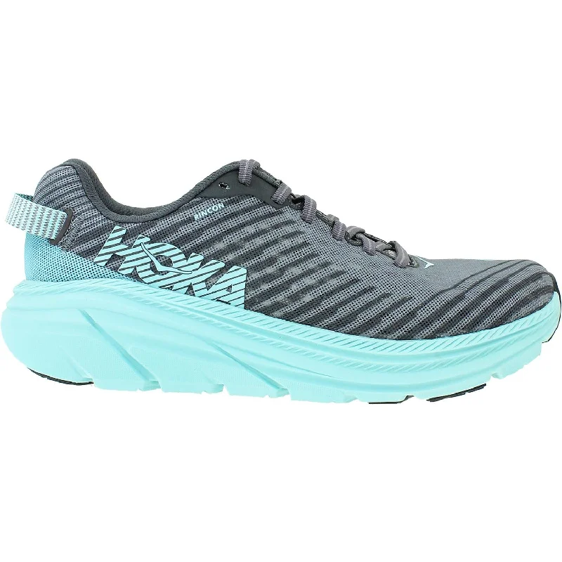 Women's Hoka One One Rincon Charcoal Grey/Aqua Sky Mesh