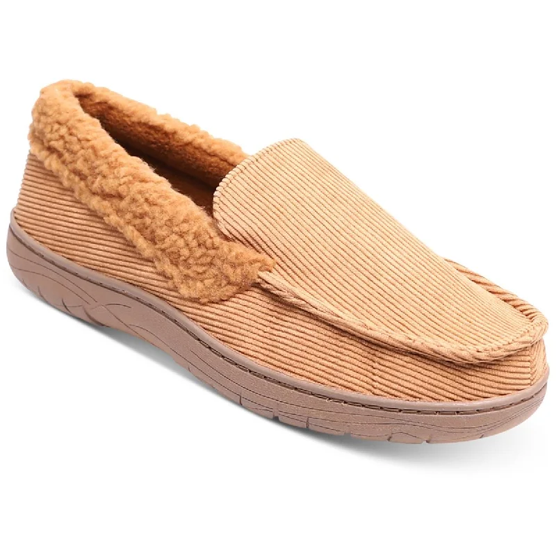 Haggar Mens Venetian House Corduroy Slip On Loafer Slippers