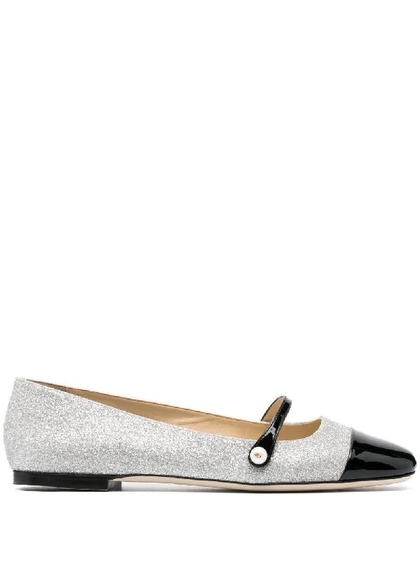 JIMMY CHOO Sparkling Two-Tone Flats