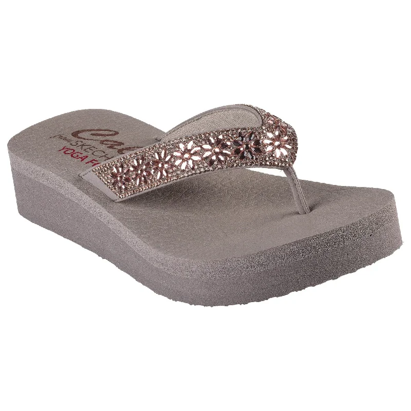 Skechers 119638 Vinyasa - Wild Daisies Ladies Taupe Vegan Sandals