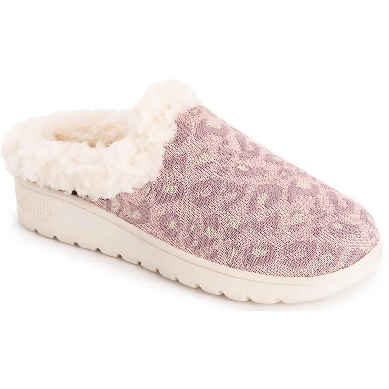 Muk Luks Womens Nony Flyknit Faux Fur Lined Comfy Scuff Slippers