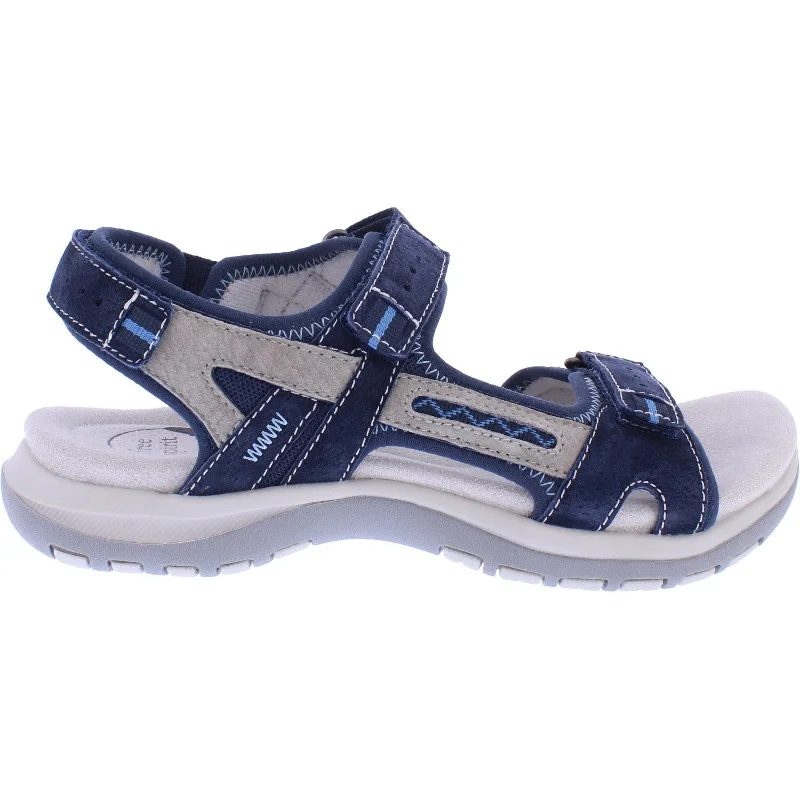 Free Spirit  41063 Ziri Ladies Navy/Multi Leather Arch Support Touch Fastening Sandals