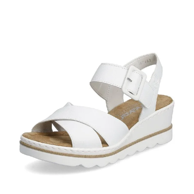 Rieker 67463-80 Ladies White Touch Fastening Sandals