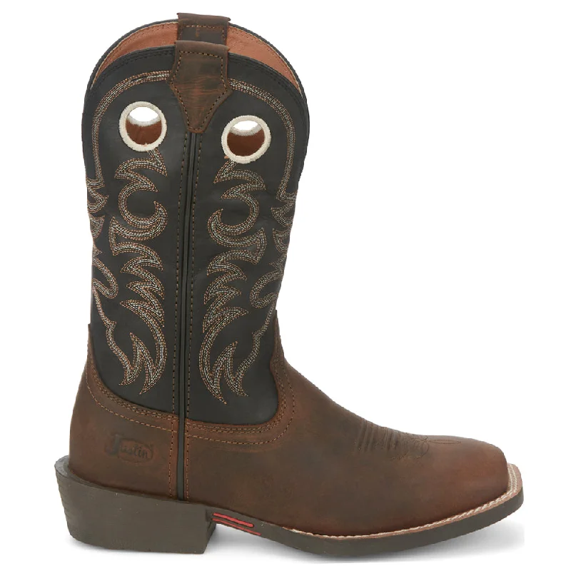 Stampede 12 inch Embroidered Square Toe Cowboy Boots