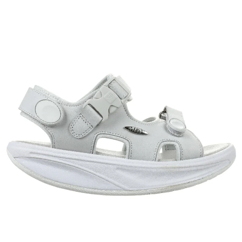 MBT Kisumu Classic Ladies White Nubuck Arch Support Touch Fastening Sandals