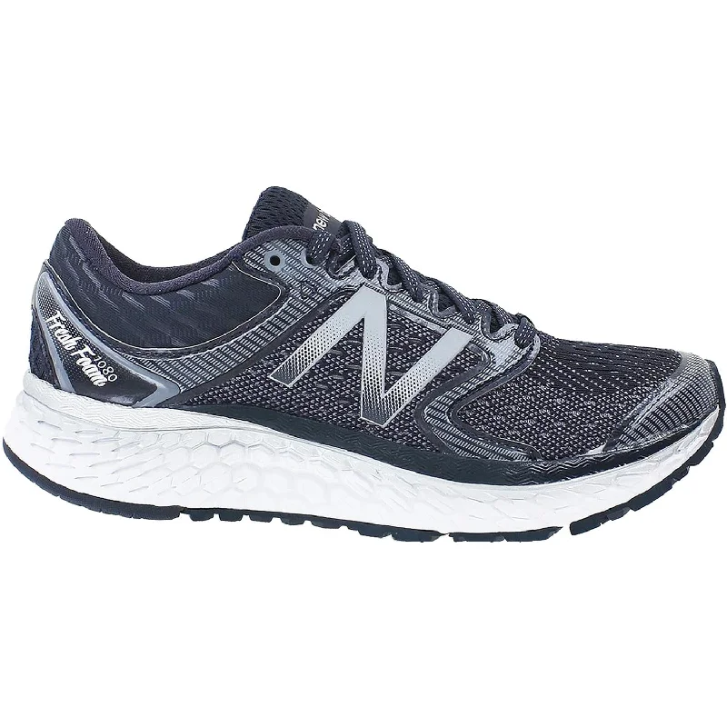 Women's New Balance W1080BW7 Fresh Foam Running Shoes Black/White Mesh