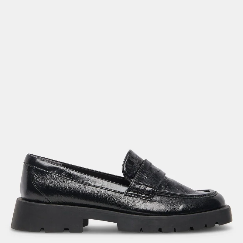 ELIAS FLATS ONYX CRINKLE PATENT