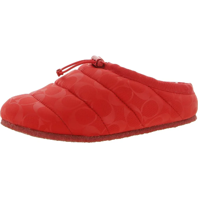 Coach Womens Rachelle Faux Fur Slip On Slide Slippers