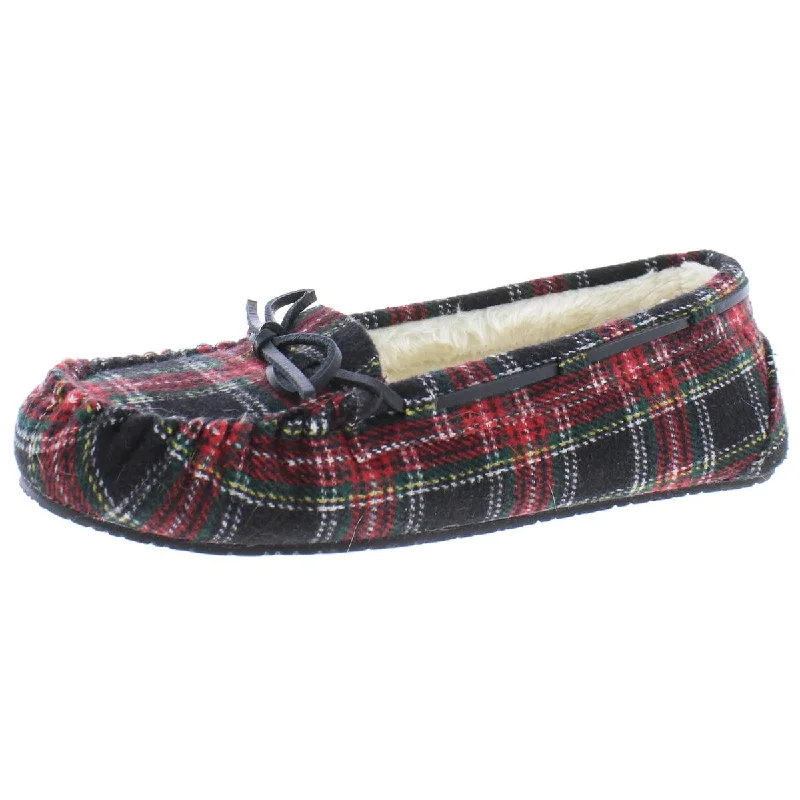 Minnetonka Womens Lodge Trapper Plaid Slip On Loafer Slippers