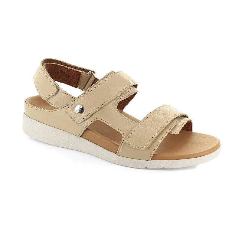 Strive Aruba Ladies Almond Leather Arch Support Touch Fastening Sandals