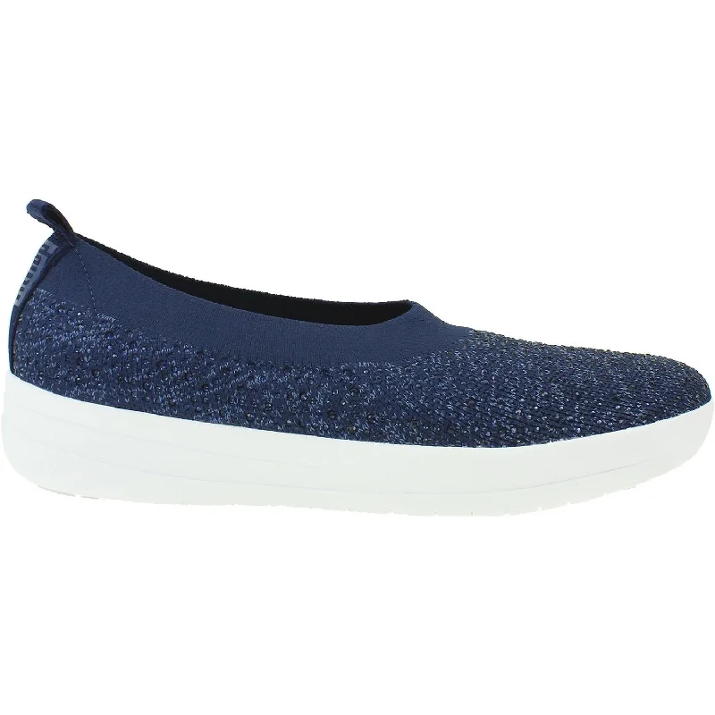 Women's Fit Flop Uberknit Ballerina Crystal Midnight Navy Nylon