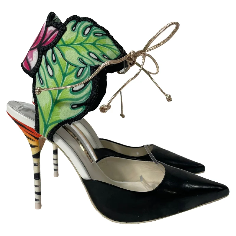 Sophia Webster Rousseau Jungle Ankle Tie Pumps in Multicolor Leather