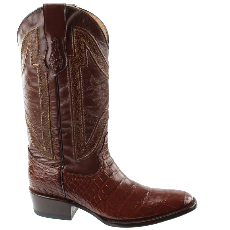 American Alligator Square Toe Cowboy Boots