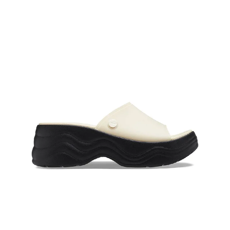 Crocs Skyline Slide 208182-1LG Ladies Vanilla And Black Slider Sandals